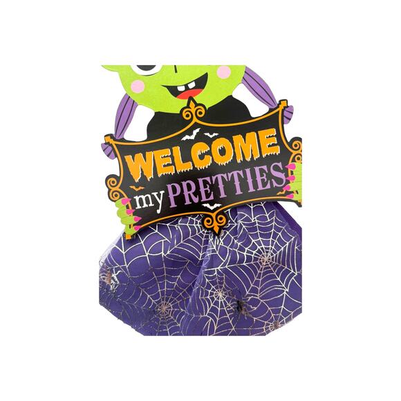 Halloween Witch Wreath Kit, Welcome My Pretties Sign & Ribbons, DIY Craft Bundle - Picture 5 of 8